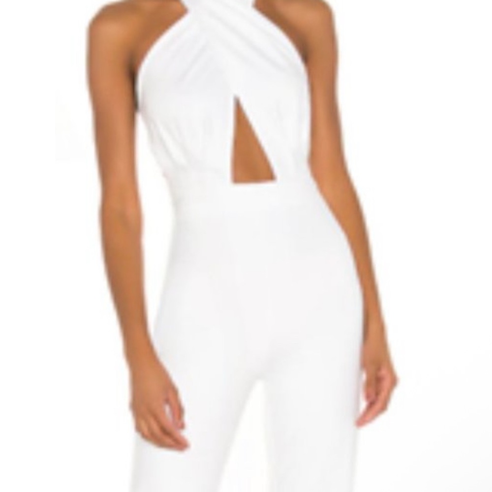 Amanda Uprichard White Halter Jumpsuit